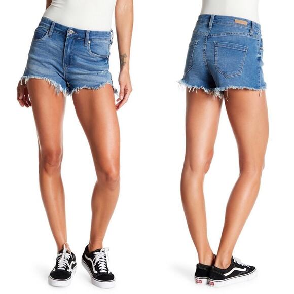 NWT BLANKNYC Denim Puppy Love Denim Wedge Shorts Size 24 - Picture 1 of 14